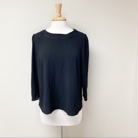 Camaieu Essential Eyelet Top Black Size S - Picture 1 of 8